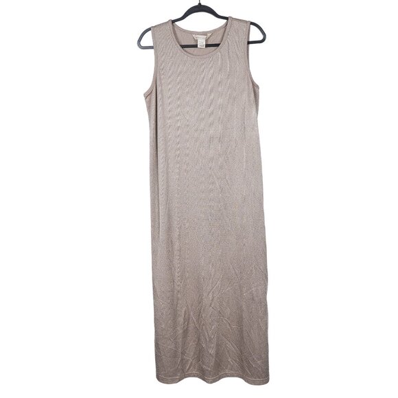 Melrose Studio Dresses & Skirts - Melrose Studio Gold Dress M Womens Sleeveless Metallic Long Maxi Stretch Mexico